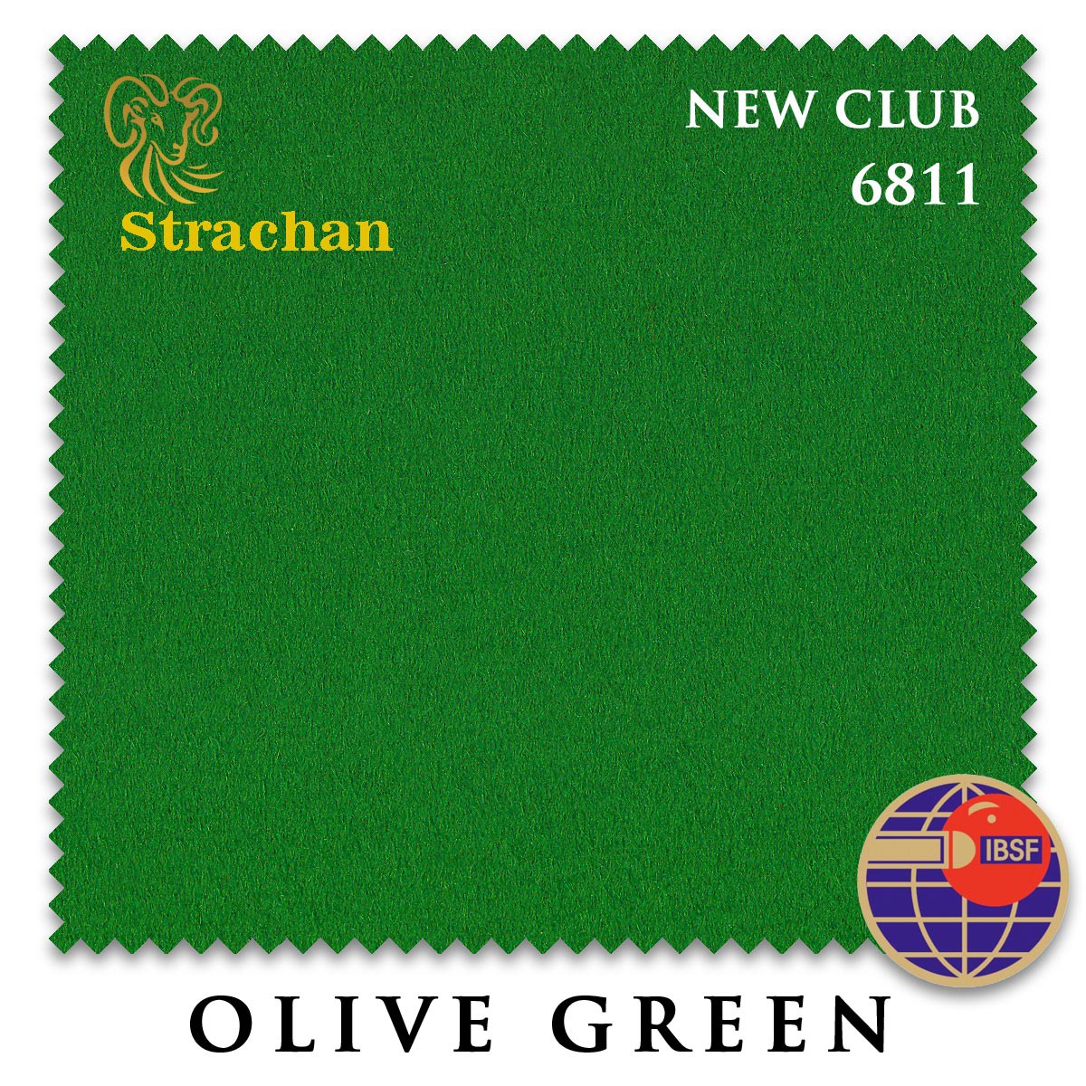 SUKNO_STRACHAN_SNOOKER_6811_NEW_CLUB_196SM_OLIVE_GREEN